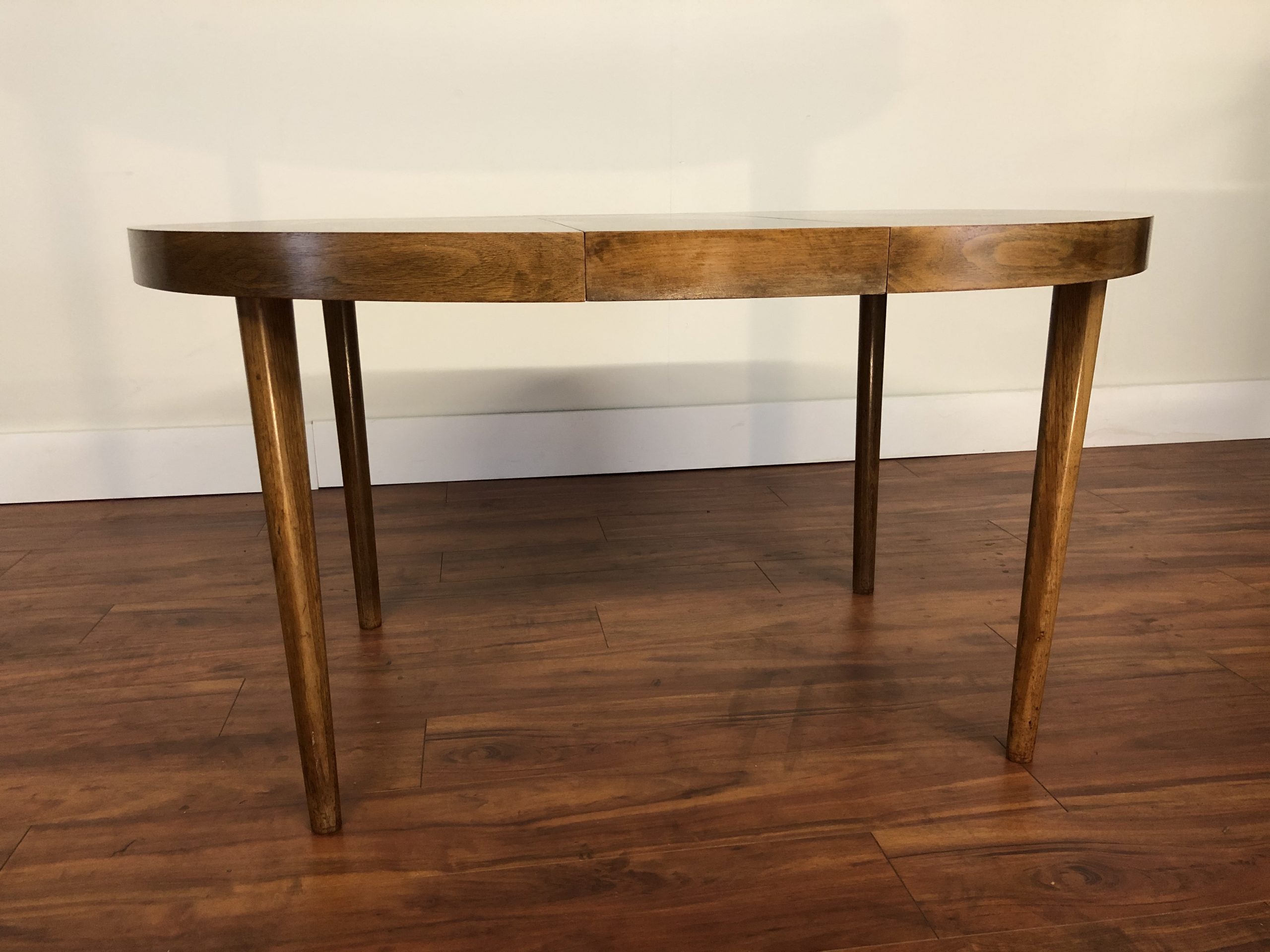 SOLD - Mid Century Round Walnut Dining Table - Modern to Vintage