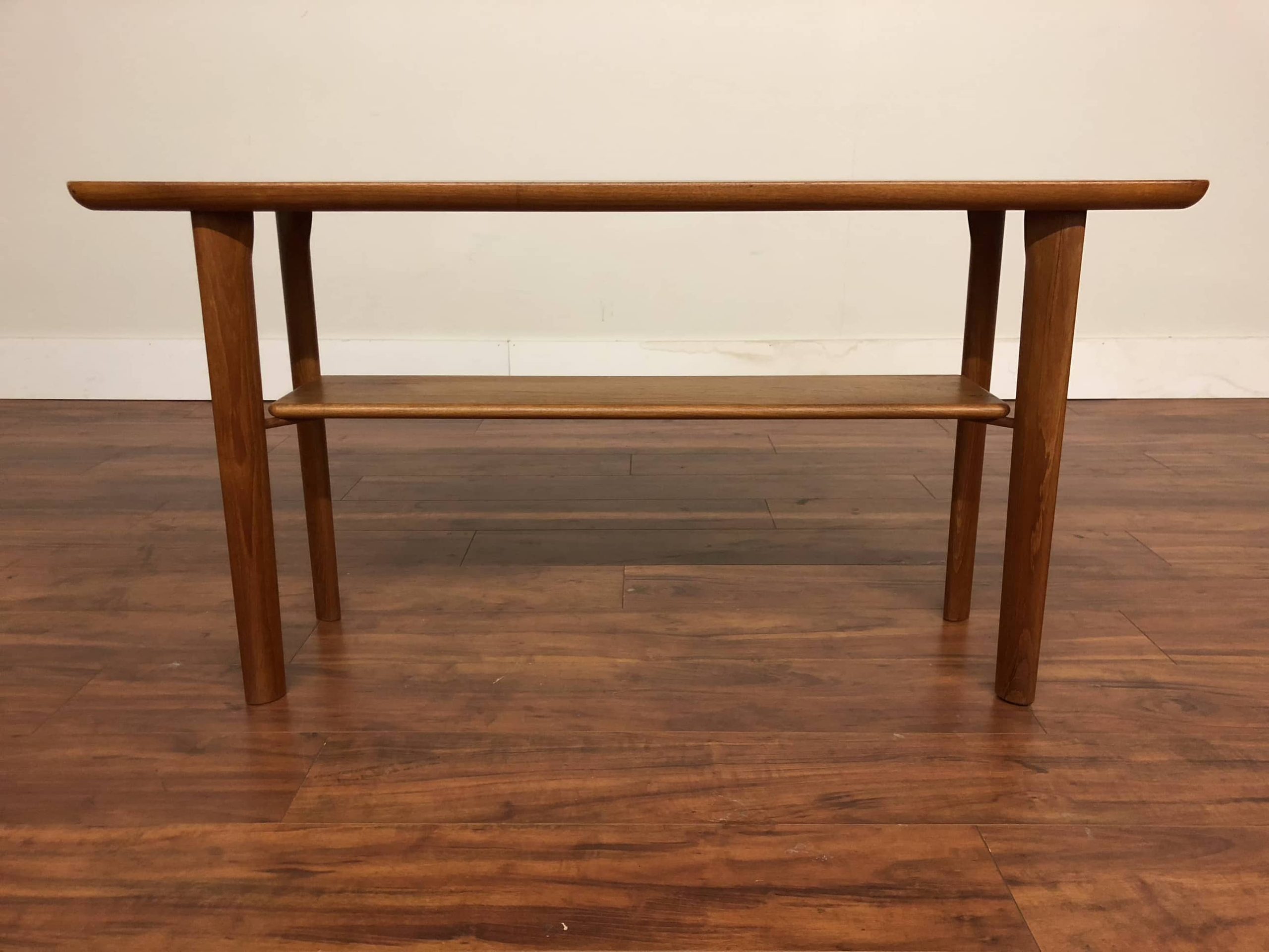 SOLD - Danish Modern Solid Teak Console Table - Modern to Vintage