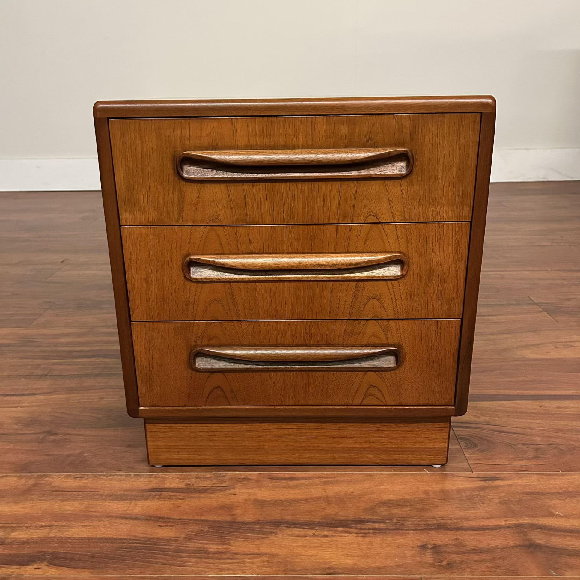 G-Plan Fresco Teak 3 Drawer Nightstand – $550