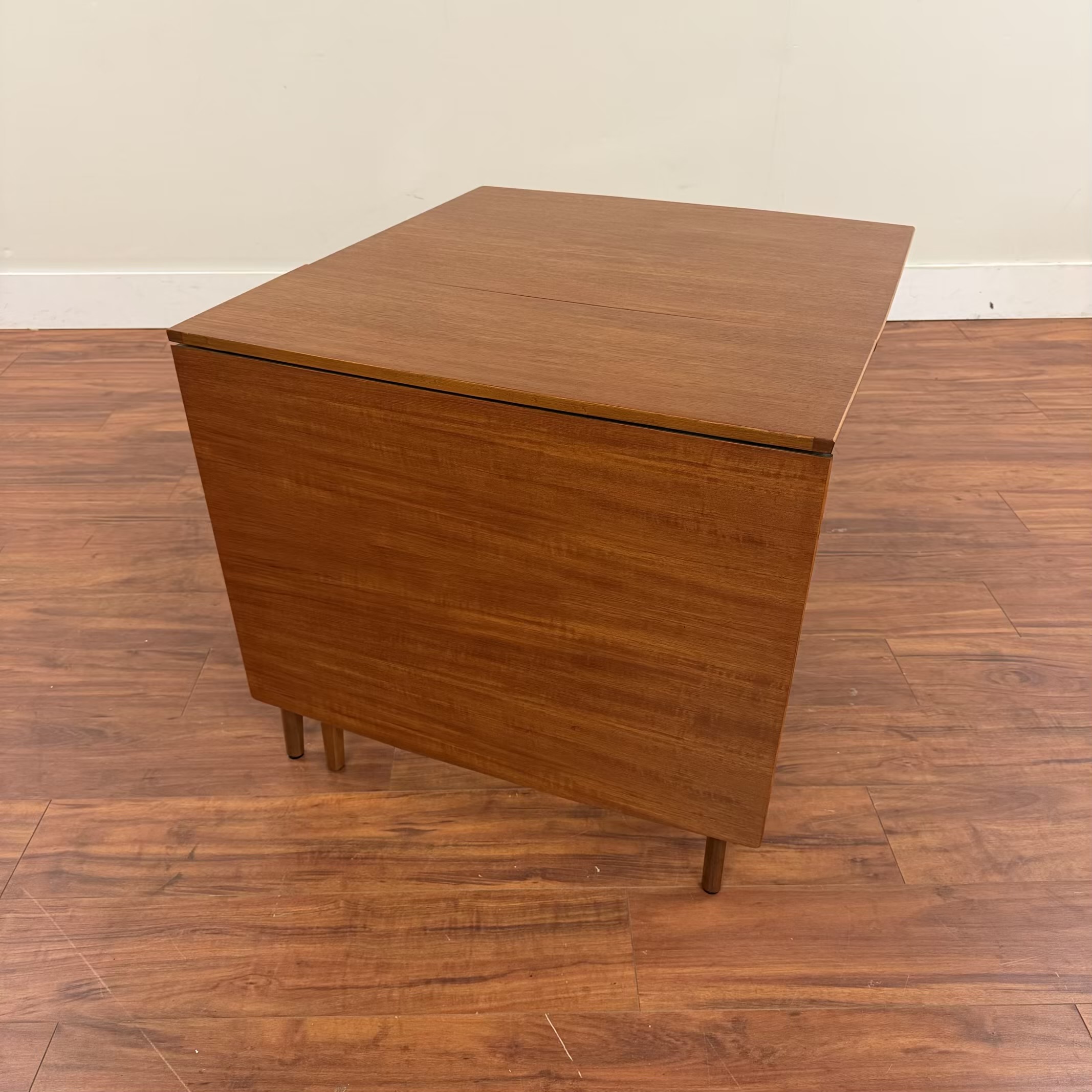 SOLD – Vintage Mid-Century Teak Drop Leaf Dining Table