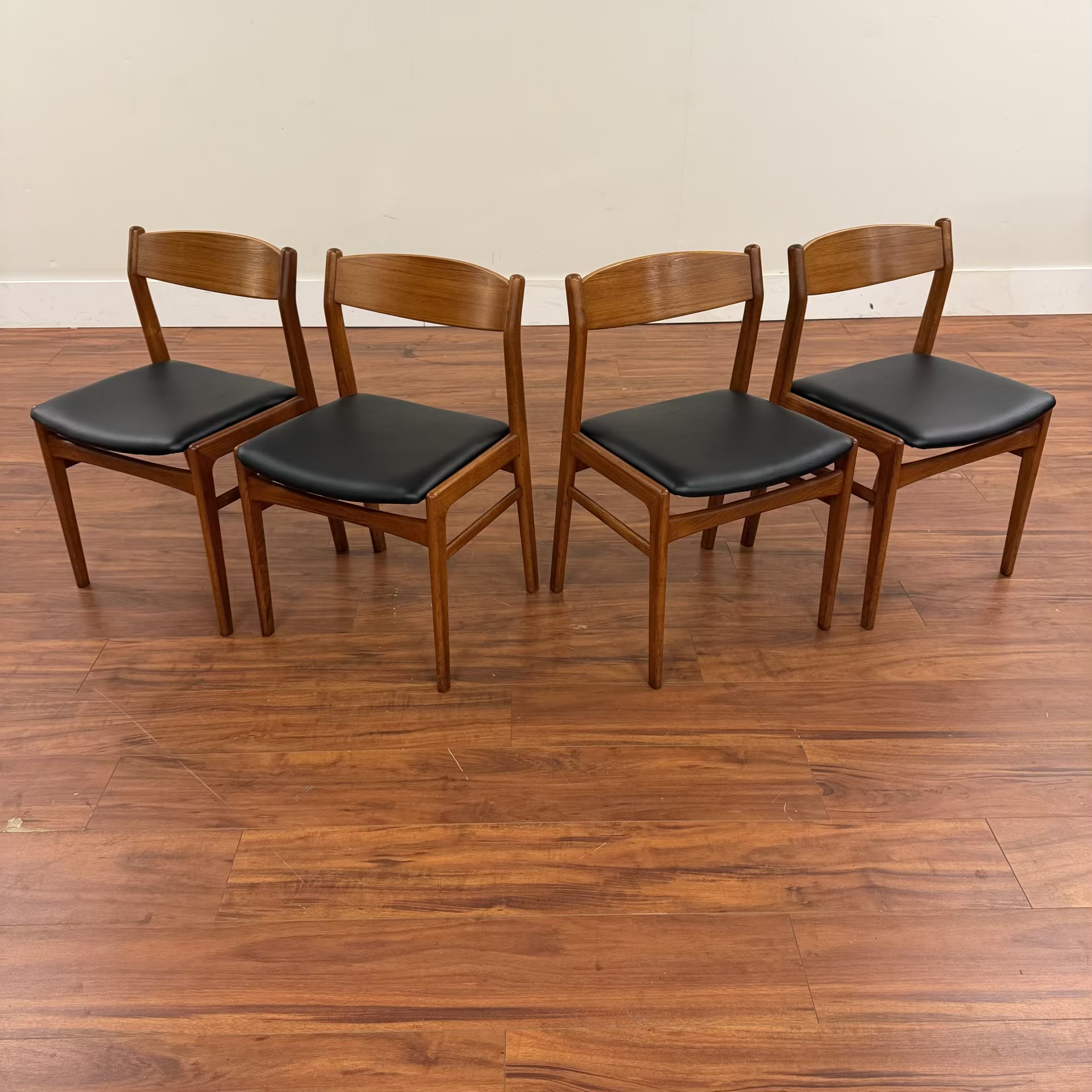 SOLD – Danish Teak Low Back Dining Chairs Set of 4