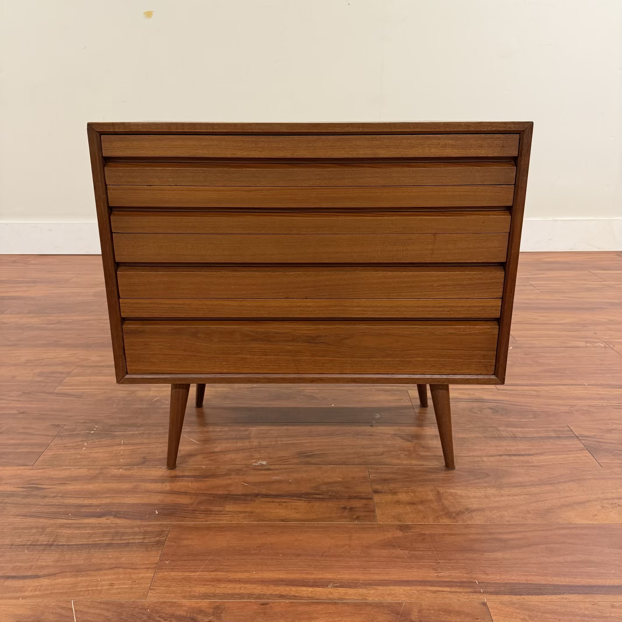 Vintage Small Teak Four Drawer Chest – $750