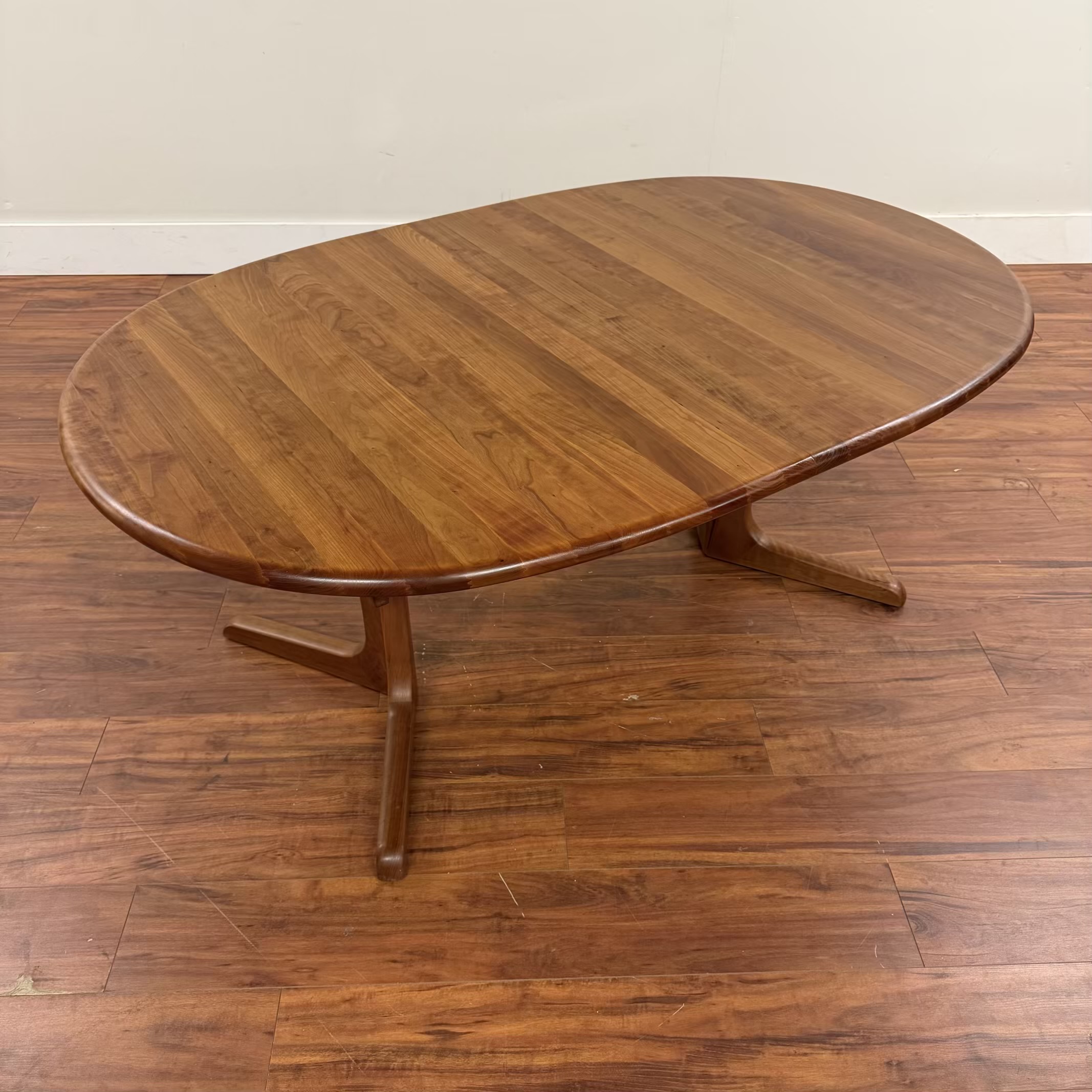 Danish Solid Cherry Dining Table with 2 Leaves – $2250
